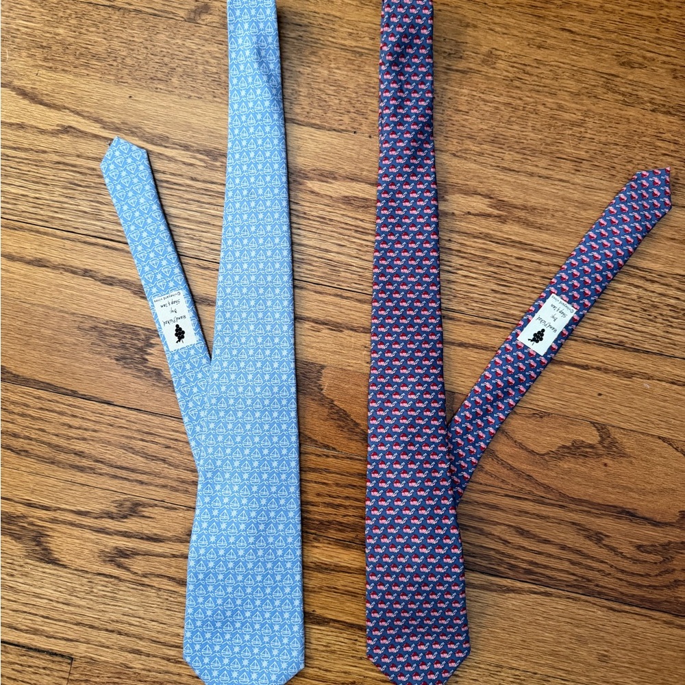 Vineyard Vines Light Blue and Navy Patterned Kids Ties